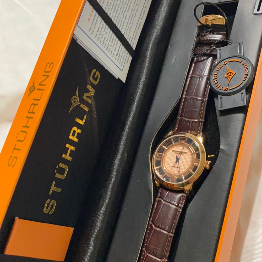 Stuhrling Men’s Leather Watch